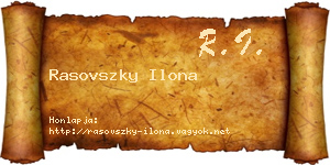Rasovszky Ilona névjegykártya